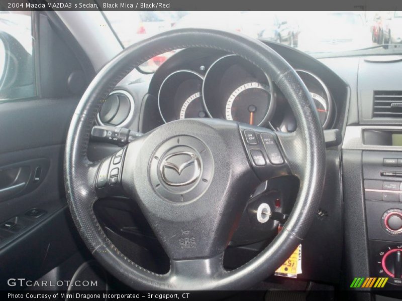 Black Mica / Black/Red 2004 Mazda MAZDA3 s Sedan