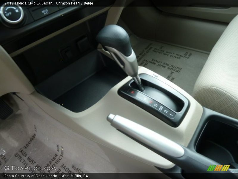 Crimson Pearl / Beige 2012 Honda Civic LX Sedan