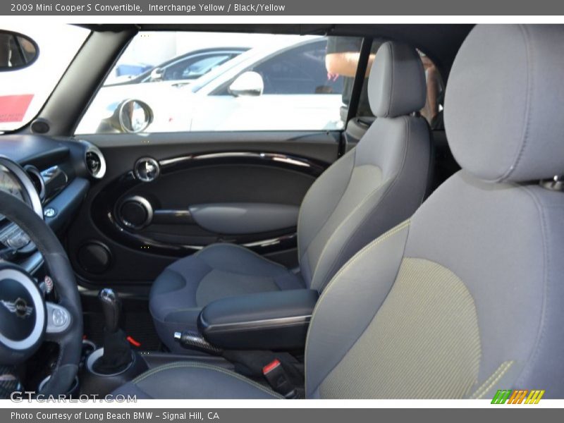  2009 Cooper S Convertible Black/Yellow Interior