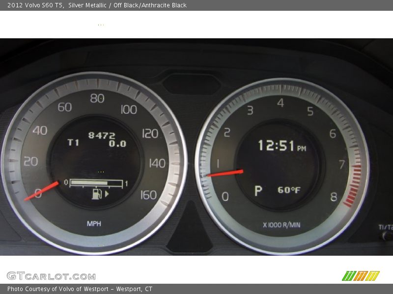 Silver Metallic / Off Black/Anthracite Black 2012 Volvo S60 T5