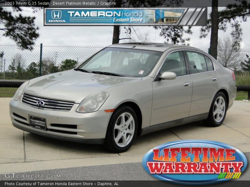 Desert Platinum Metallic / Graphite 2003 Infiniti G 35 Sedan