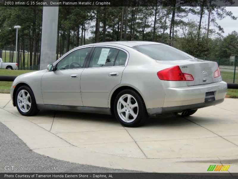 Desert Platinum Metallic / Graphite 2003 Infiniti G 35 Sedan