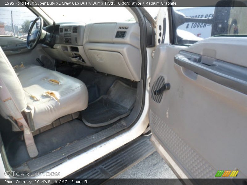 Oxford White / Medium Graphite 1999 Ford F450 Super Duty XL Crew Cab Dually Dump Tryck