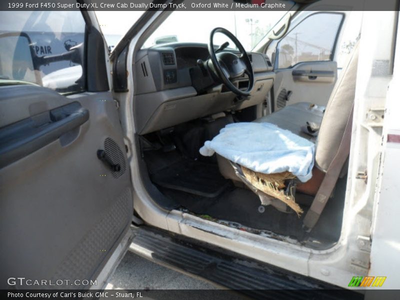 Oxford White / Medium Graphite 1999 Ford F450 Super Duty XL Crew Cab Dually Dump Tryck