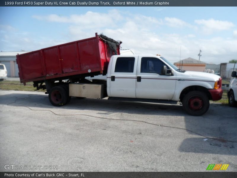 Oxford White / Medium Graphite 1999 Ford F450 Super Duty XL Crew Cab Dually Dump Tryck