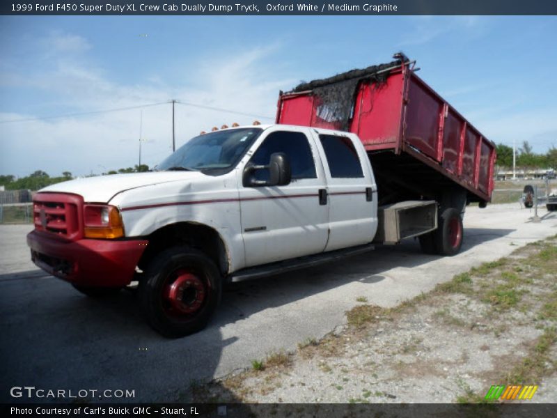 Oxford White / Medium Graphite 1999 Ford F450 Super Duty XL Crew Cab Dually Dump Tryck
