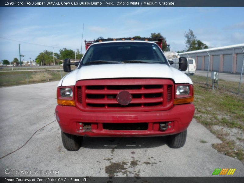 Oxford White / Medium Graphite 1999 Ford F450 Super Duty XL Crew Cab Dually Dump Tryck