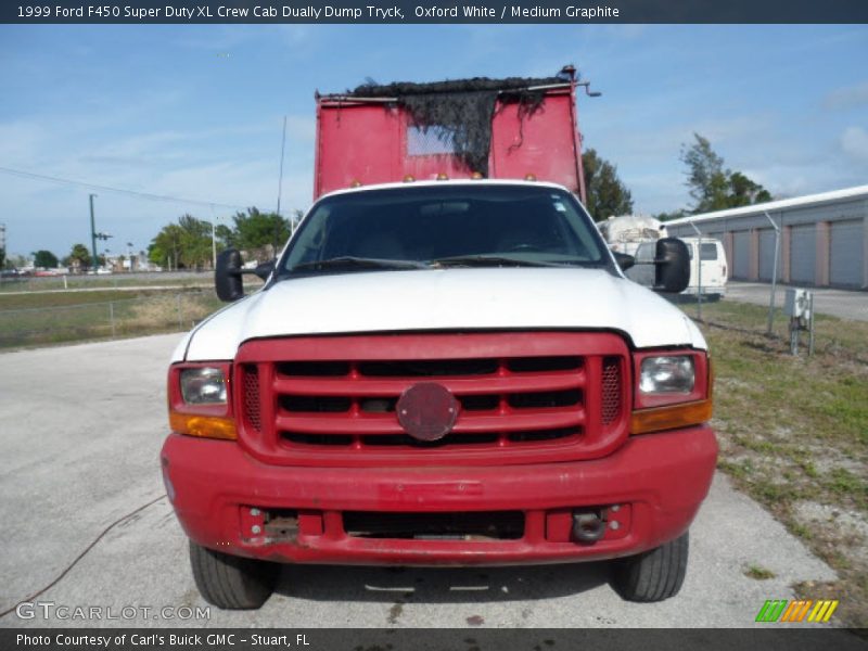 Oxford White / Medium Graphite 1999 Ford F450 Super Duty XL Crew Cab Dually Dump Tryck