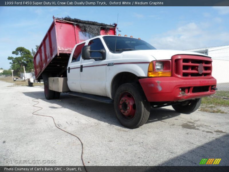 Oxford White / Medium Graphite 1999 Ford F450 Super Duty XL Crew Cab Dually Dump Tryck