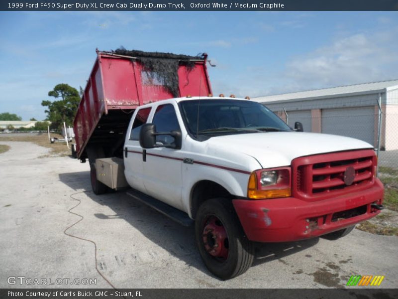 Oxford White / Medium Graphite 1999 Ford F450 Super Duty XL Crew Cab Dually Dump Tryck