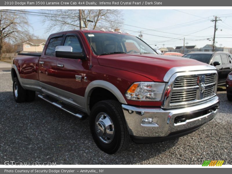 Inferno Red Crystal Pearl / Dark Slate 2010 Dodge Ram 3500 Laramie Crew Cab 4x4 Dually