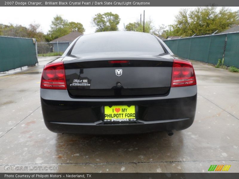 Brilliant Black Crystal Pearl / Dark Slate Gray/Light Graystone 2007 Dodge Charger