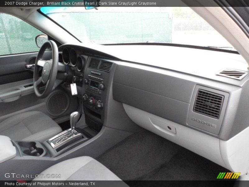 Brilliant Black Crystal Pearl / Dark Slate Gray/Light Graystone 2007 Dodge Charger