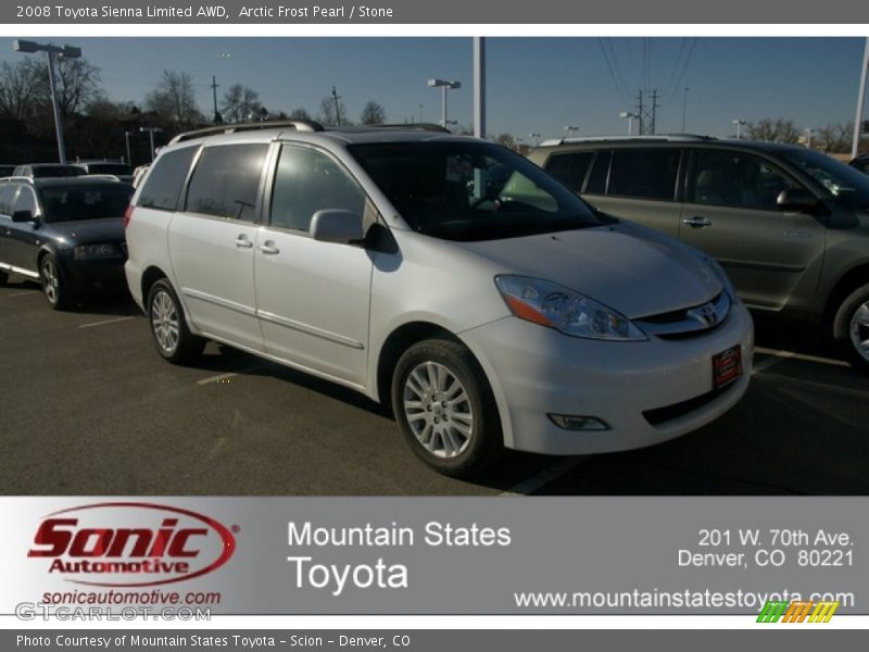 Arctic Frost Pearl / Stone 2008 Toyota Sienna Limited AWD