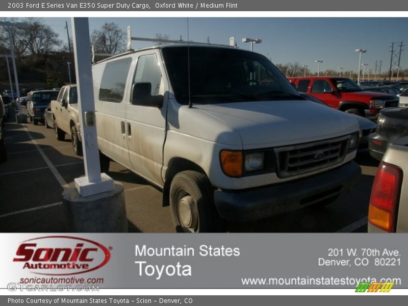 Oxford White / Medium Flint 2003 Ford E Series Van E350 Super Duty Cargo