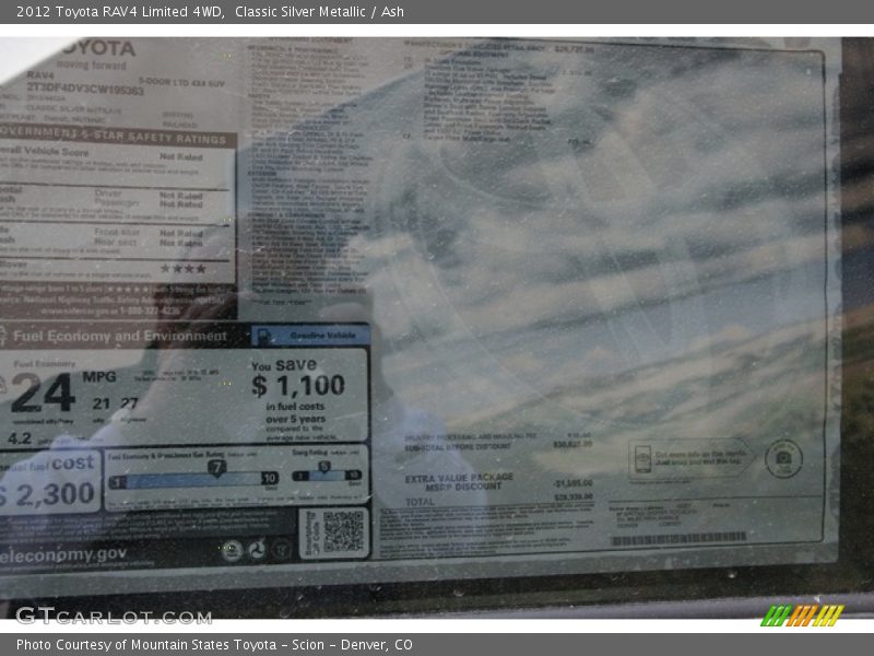 Classic Silver Metallic / Ash 2012 Toyota RAV4 Limited 4WD