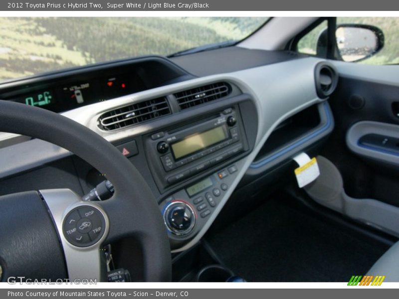 Super White / Light Blue Gray/Black 2012 Toyota Prius c Hybrid Two