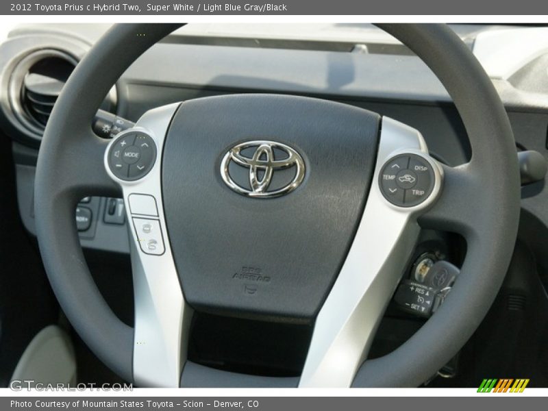 Super White / Light Blue Gray/Black 2012 Toyota Prius c Hybrid Two