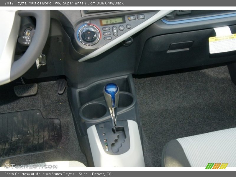 Super White / Light Blue Gray/Black 2012 Toyota Prius c Hybrid Two