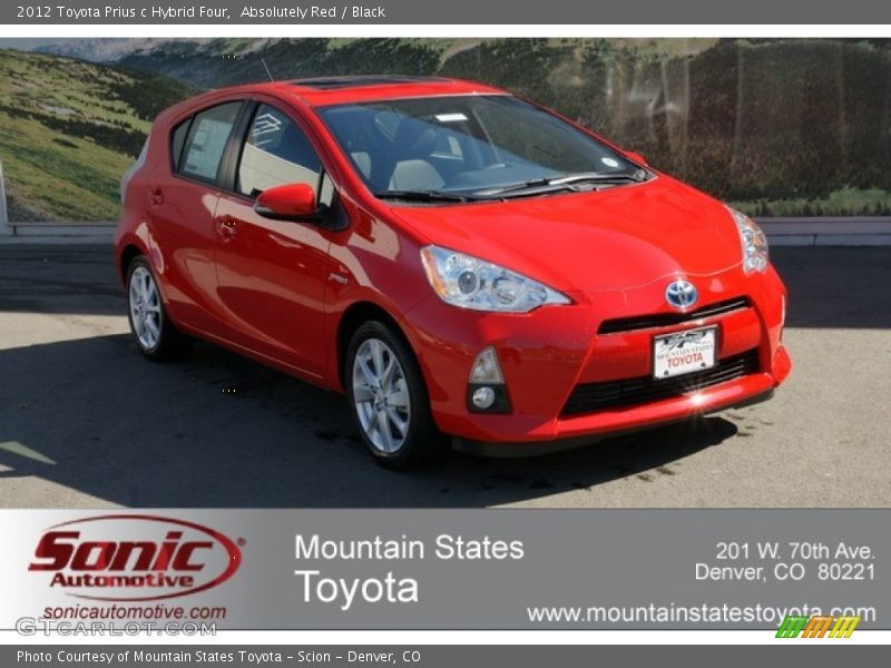 Absolutely Red / Black 2012 Toyota Prius c Hybrid Four