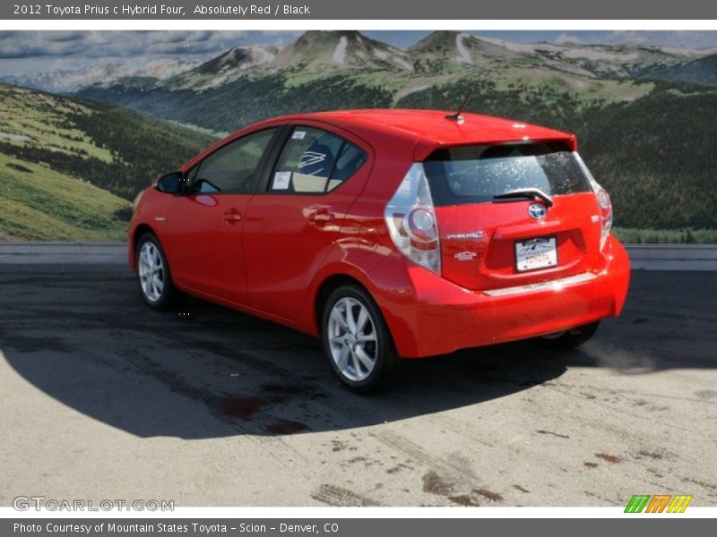 Absolutely Red / Black 2012 Toyota Prius c Hybrid Four