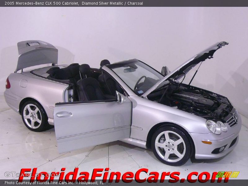 Diamond Silver Metallic / Charcoal 2005 Mercedes-Benz CLK 500 Cabriolet