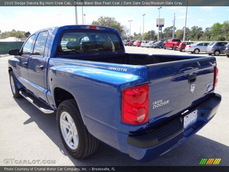 Deep Water Blue Pearl Coat / Dark Slate Gray/Medium Slate Gray 2010 Dodge Dakota Big Horn Crew Cab