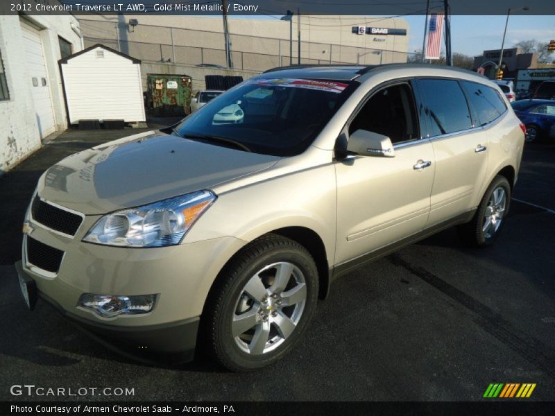 Gold Mist Metallic / Ebony 2012 Chevrolet Traverse LT AWD