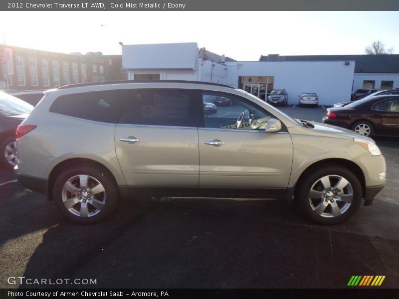 Gold Mist Metallic / Ebony 2012 Chevrolet Traverse LT AWD