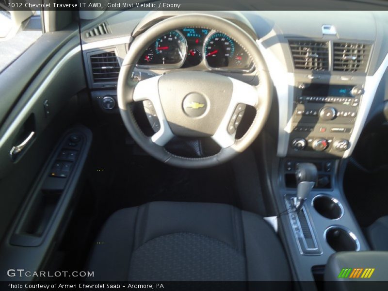 Gold Mist Metallic / Ebony 2012 Chevrolet Traverse LT AWD