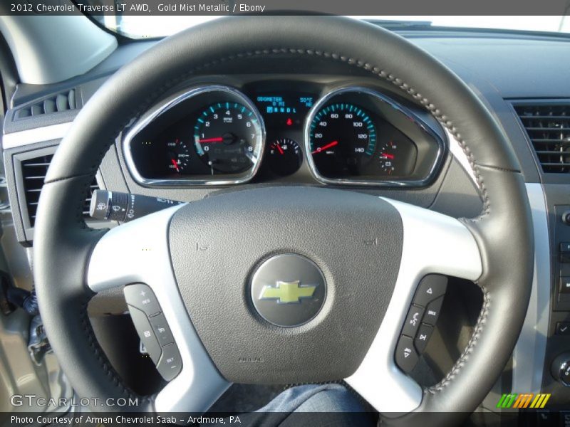 Gold Mist Metallic / Ebony 2012 Chevrolet Traverse LT AWD