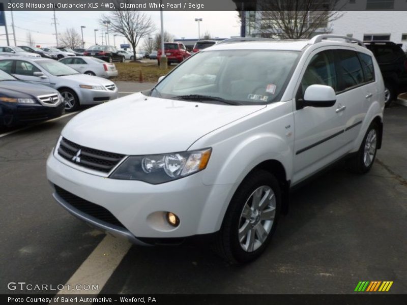 Diamond White Pearl / Beige 2008 Mitsubishi Outlander XLS 4WD