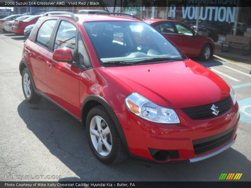 Vivid Red / Black 2008 Suzuki SX4 Crossover AWD