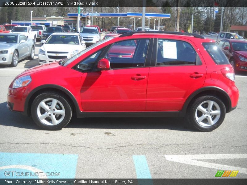 Vivid Red / Black 2008 Suzuki SX4 Crossover AWD