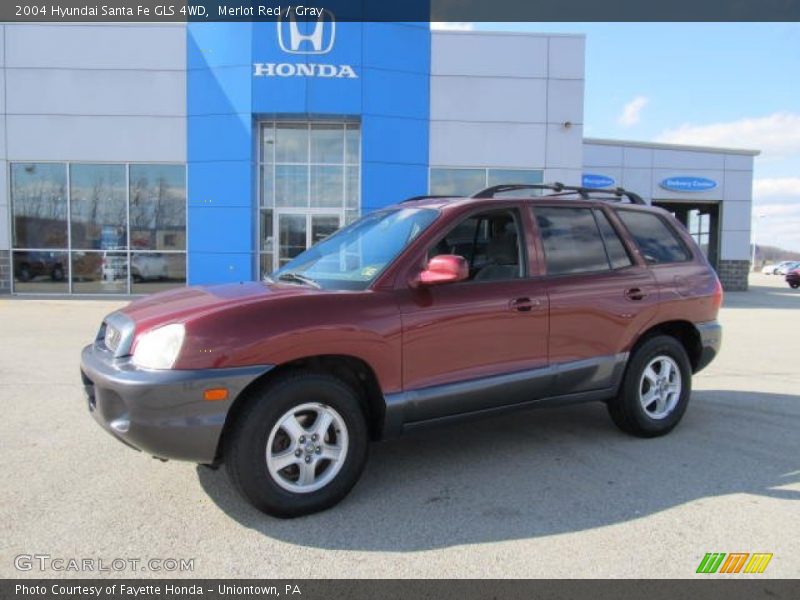 Merlot Red / Gray 2004 Hyundai Santa Fe GLS 4WD