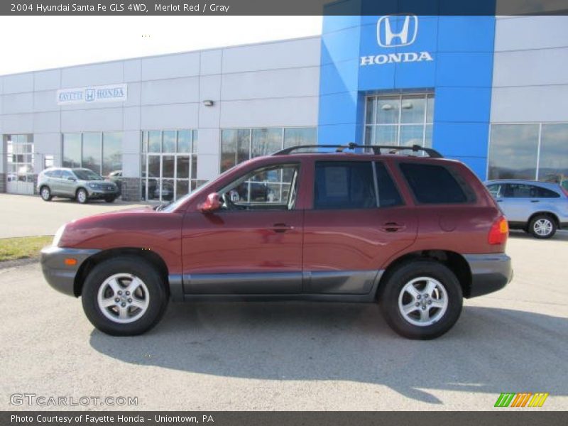 Merlot Red / Gray 2004 Hyundai Santa Fe GLS 4WD