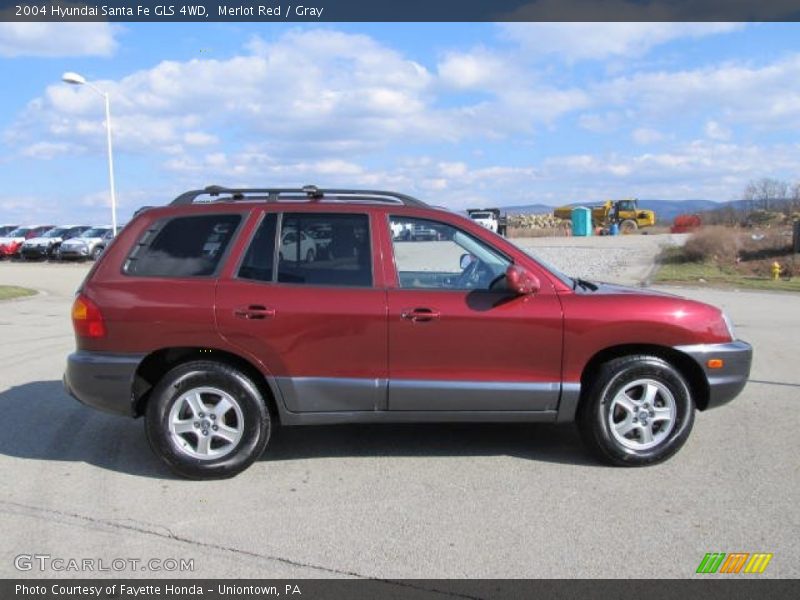 Merlot Red / Gray 2004 Hyundai Santa Fe GLS 4WD