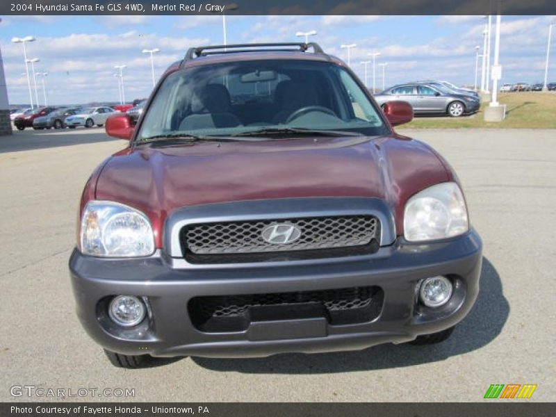 Merlot Red / Gray 2004 Hyundai Santa Fe GLS 4WD
