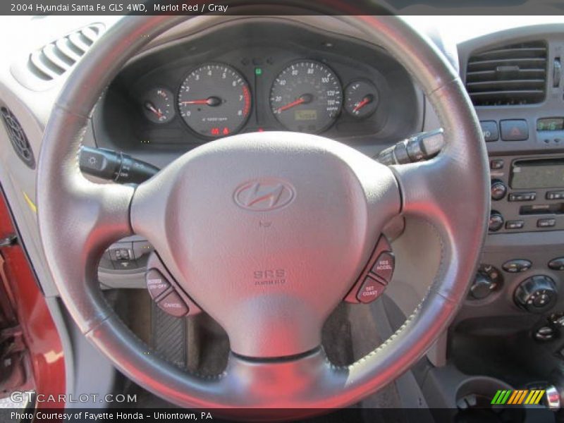 Merlot Red / Gray 2004 Hyundai Santa Fe GLS 4WD