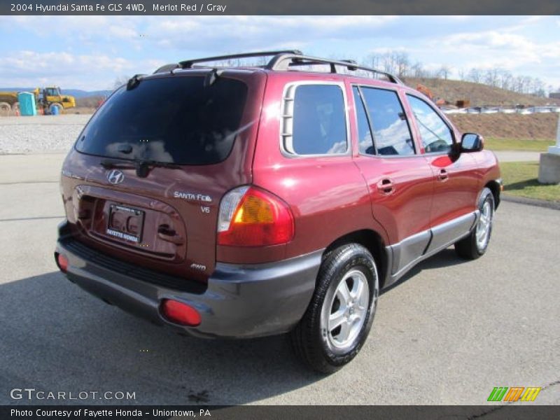 Merlot Red / Gray 2004 Hyundai Santa Fe GLS 4WD