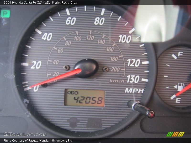 Merlot Red / Gray 2004 Hyundai Santa Fe GLS 4WD