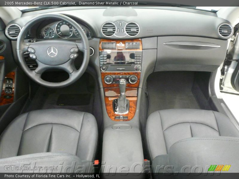 Diamond Silver Metallic / Charcoal 2005 Mercedes-Benz CLK 500 Cabriolet