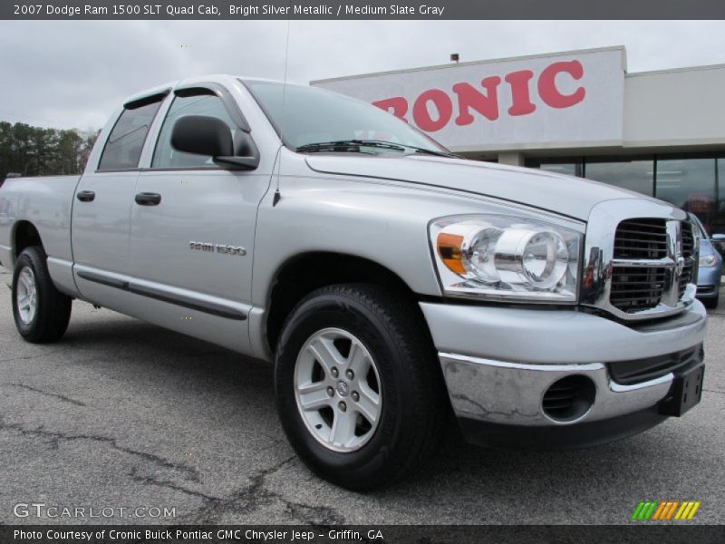 Bright Silver Metallic / Medium Slate Gray 2007 Dodge Ram 1500 SLT Quad Cab