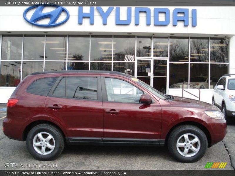 Dark Cherry Red / Beige 2008 Hyundai Santa Fe GLS