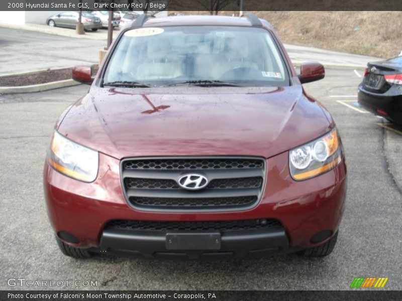 Dark Cherry Red / Beige 2008 Hyundai Santa Fe GLS