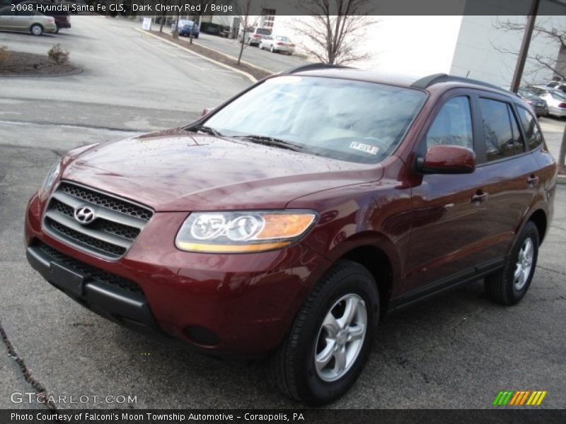 Dark Cherry Red / Beige 2008 Hyundai Santa Fe GLS