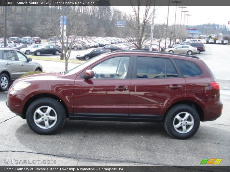 Dark Cherry Red / Beige 2008 Hyundai Santa Fe GLS
