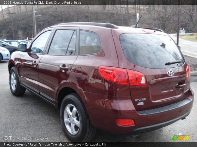 Dark Cherry Red / Beige 2008 Hyundai Santa Fe GLS