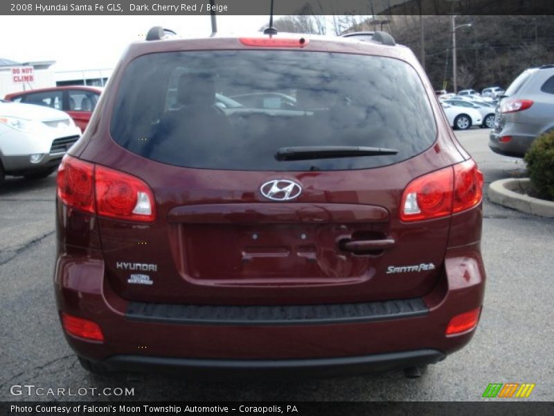 Dark Cherry Red / Beige 2008 Hyundai Santa Fe GLS
