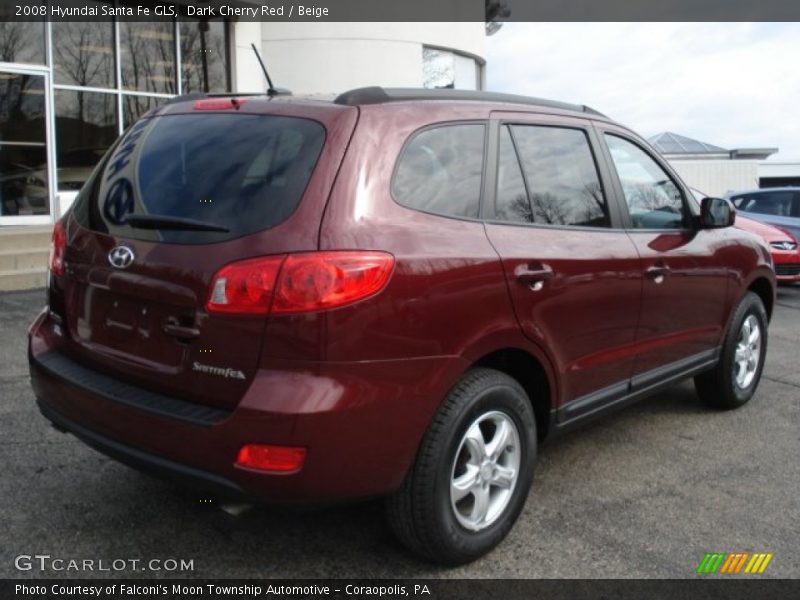 Dark Cherry Red / Beige 2008 Hyundai Santa Fe GLS